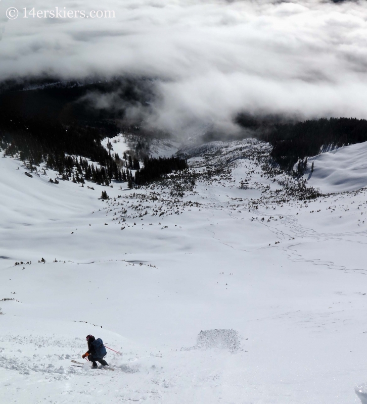 Alex Riedman backcountry skiing on Red Lady in Crested Butte.