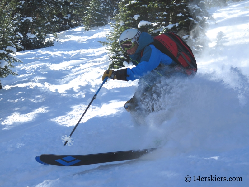 Frank Konsella backcountry skiing on Red Mountain Pass.