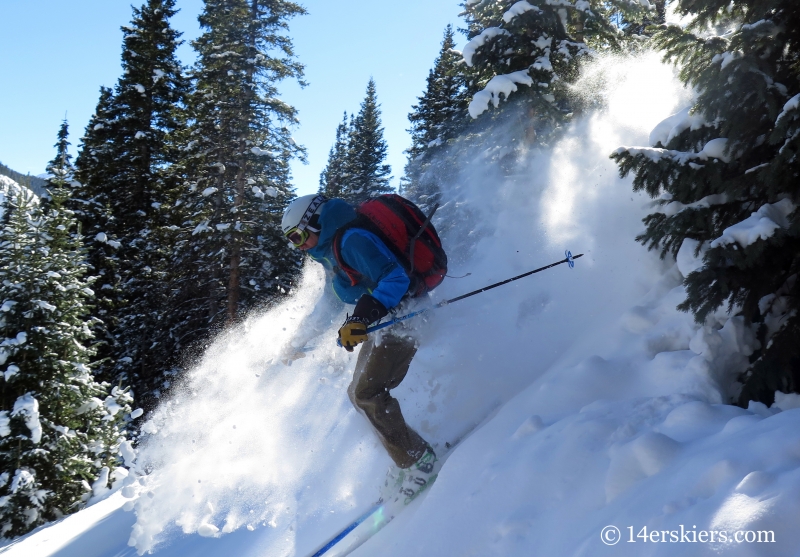 Frank Konsella backcountry skiing on Red Mtn Pass.