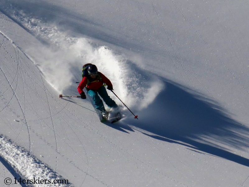 Brittany Konsella backcountry skiing Red Mtn Pass.