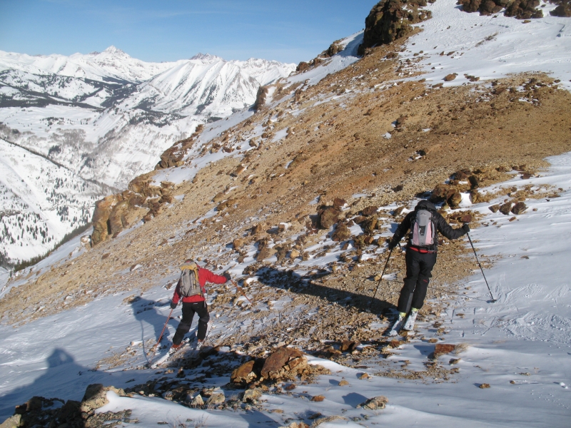 Backcountry skiing in Redwell Basin near Crested Butte.