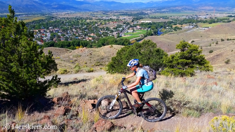 Natalie Moran mountain biking in Salida, CO.