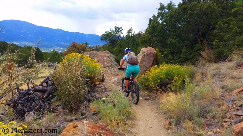 Natalie Moran mountain biking Arkansas Hills Cottonwood Tour in Salida, CO