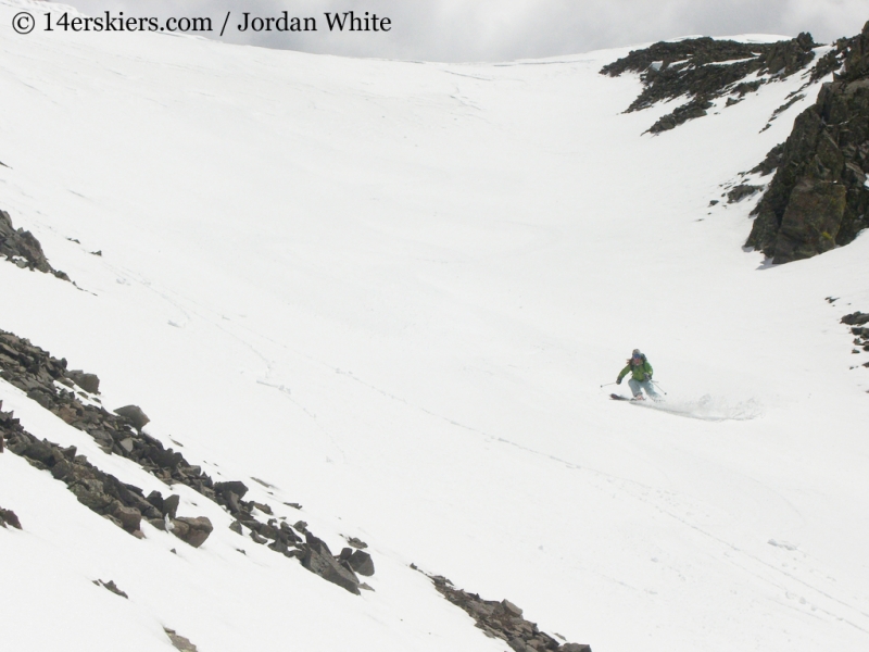 Brittany Walker Konsella backcountry skiing on San Luis Peak. 