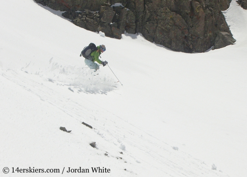 Brittany Walker Konsella backcountry skiing on San Luis Peak.