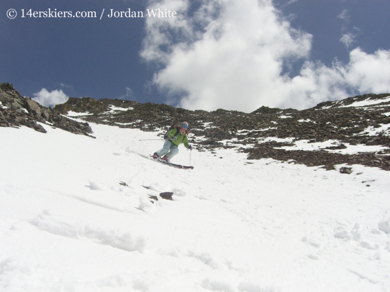 Brittany Walker Konsella backcountry skiing on San Luis Peak.