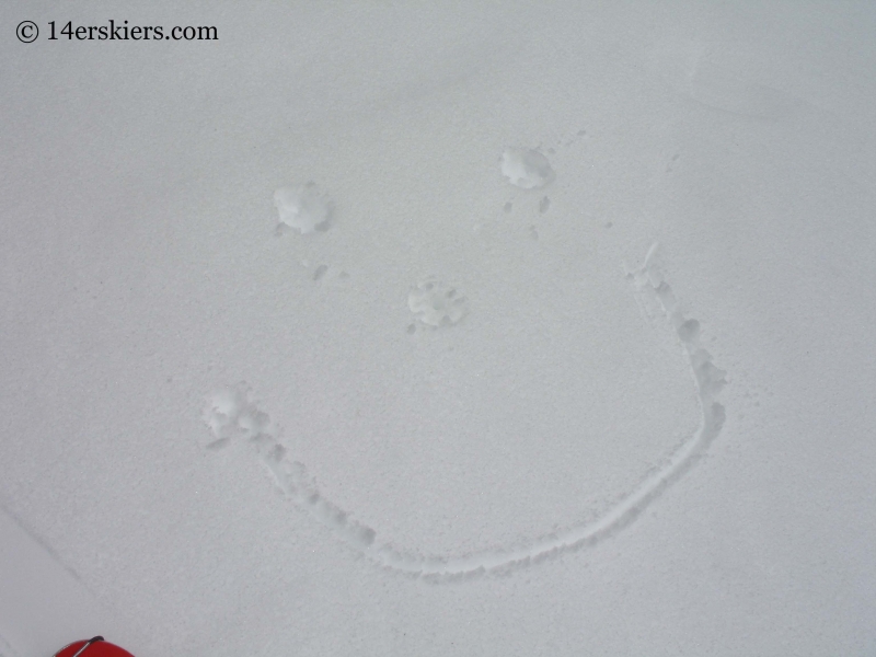 Smiley face in snow