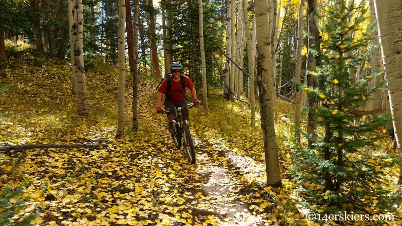 Fall mountain biking on Strand in Crested Butte.