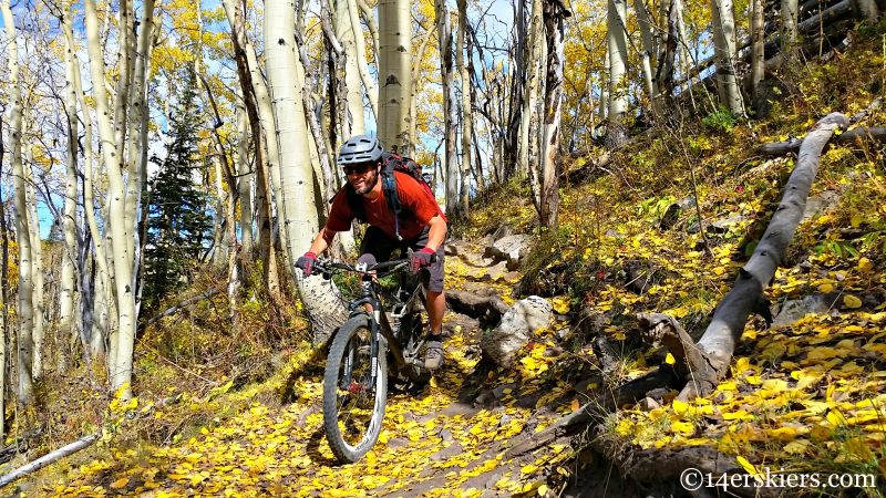 Fall mountain biking on Strand in Crested Butte.