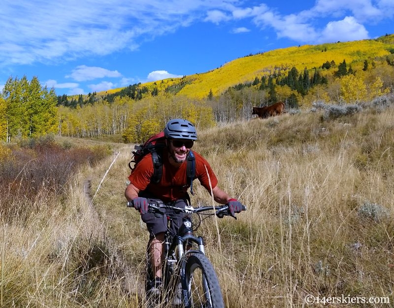 Fall mountain biking on Strand in Crested Butte.