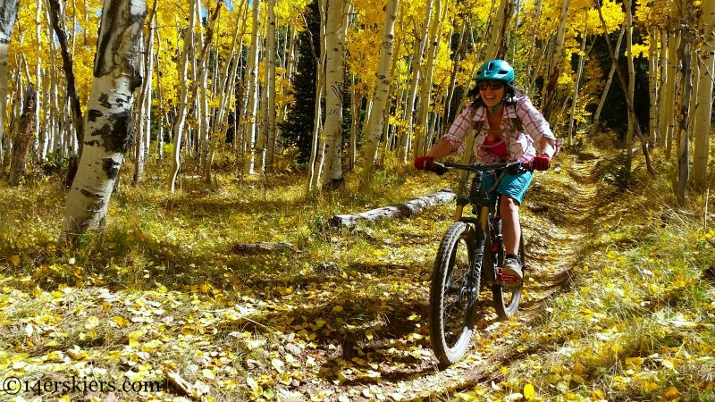 Mountain biking on Ferris Creek trail near Crested Butte