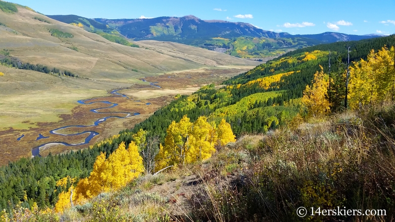 Fall colors on East River in Crested Butte. 