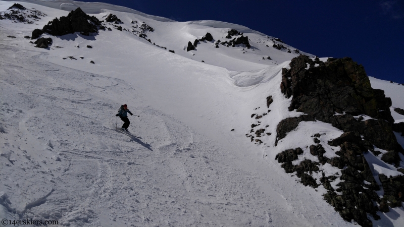 skiing near a basin