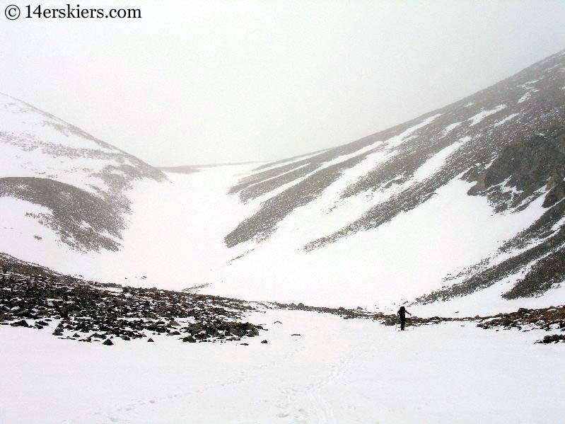 Frank Konsella skinning toward the Angel of Shavano snowfield. 