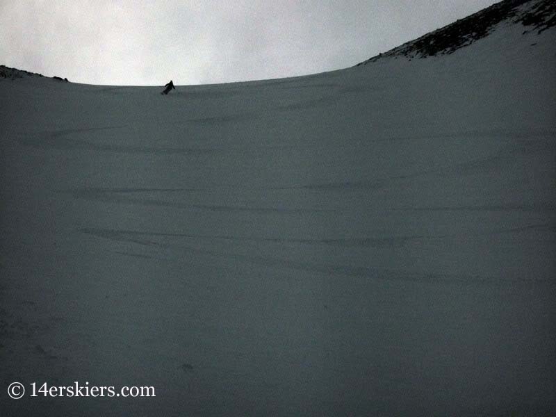 Brittany Walker Konsella backcountry skiing on Mount Shavano.