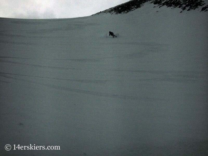 Brittany Walker Konsella backcountry skiing on Mount Shavano.