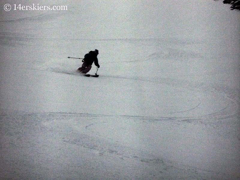 Brittany Walker Konsella backcountry skiing on Mount Shavano.