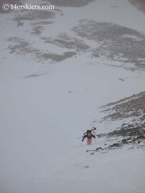 Brittany climbing the Angel of Shavano on Mount Shavano. 