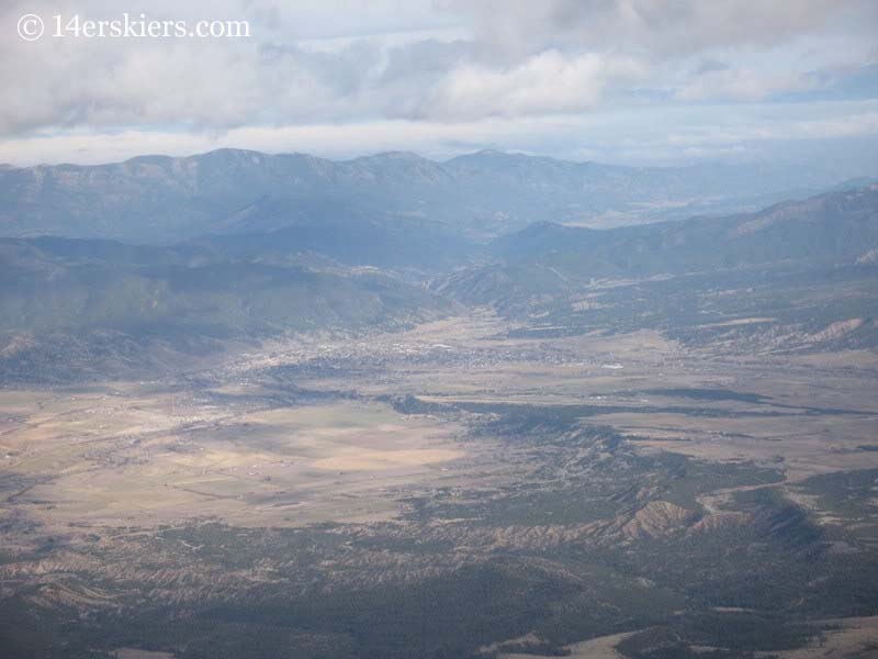 Salida seen from the summit of Mount Shavano.  