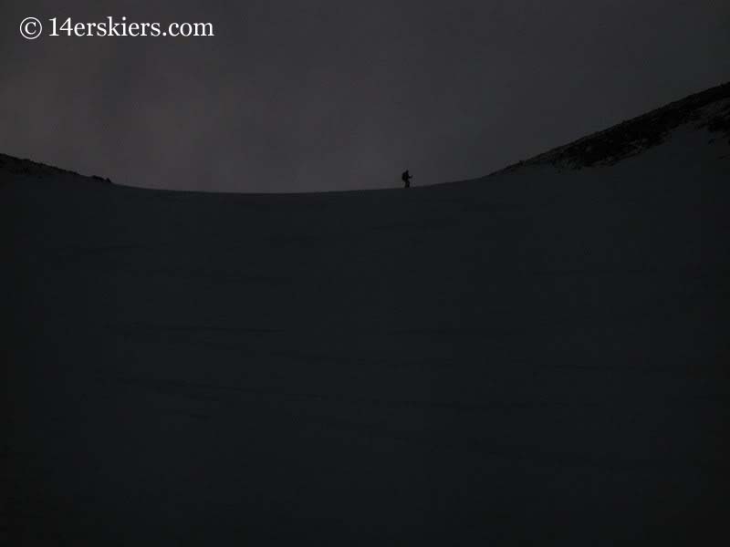 Brittany Walker Konsella backcountry skiing on Mount Shavano. 