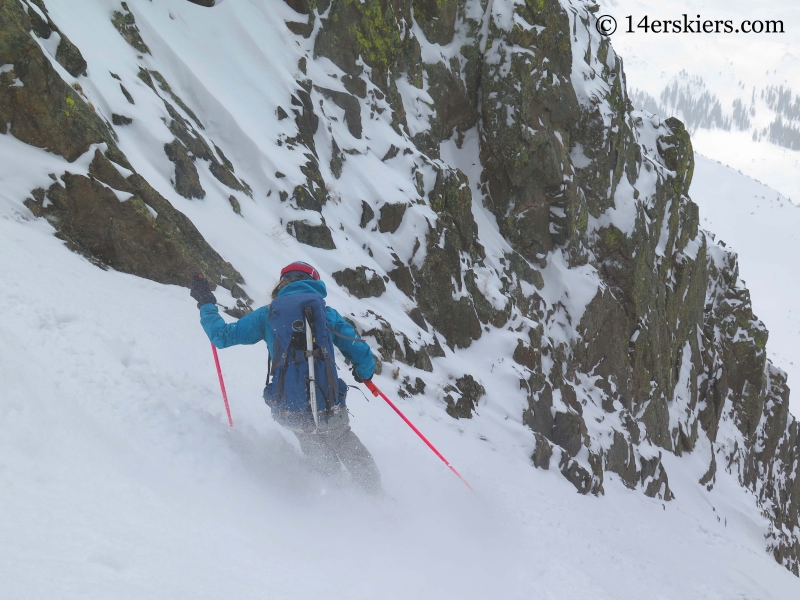 Alex Riedman backcountry skiing on Shit for Brains Couloir