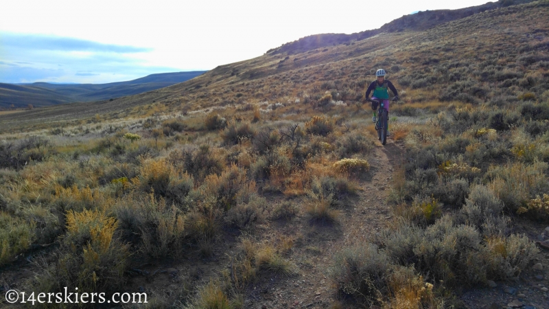 Mountain biking the Contour Trail near Gunnison, CO.