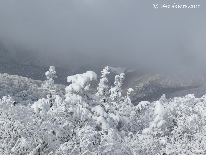 Views while skiing at YongPyong ski resort in South Korea. 