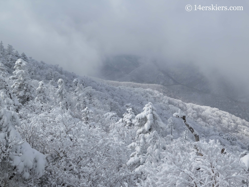 Views while skiing at YongPyong ski resort in South Korea. 