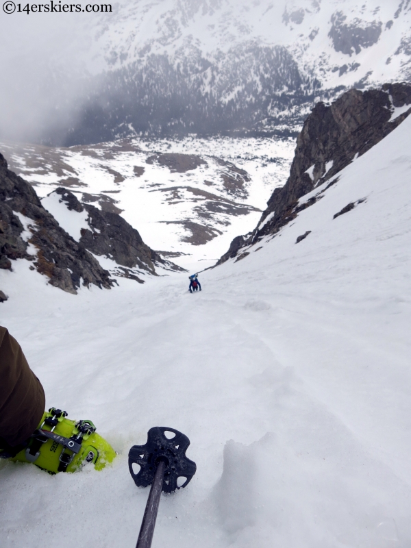 Looking down skywalker couloir