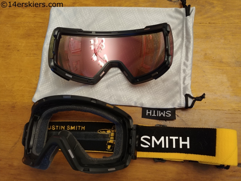 The Smith I/O Mag goggles.  Note the magnets on both the frame and the lens