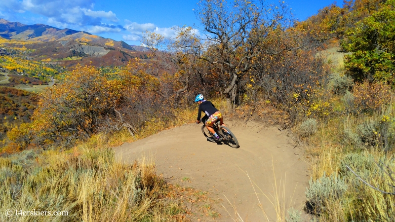 Ann Driggers mountain biking in Snowmass, CO