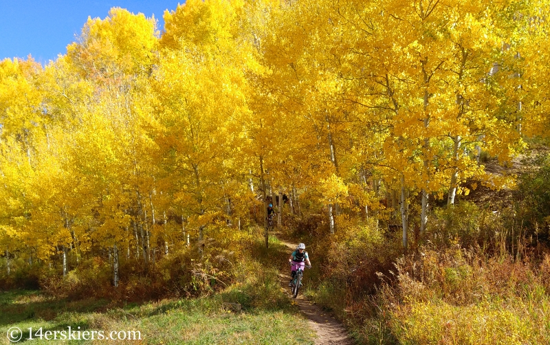 Brittany Walker Konsella mountain biking in Snowmass, CO.