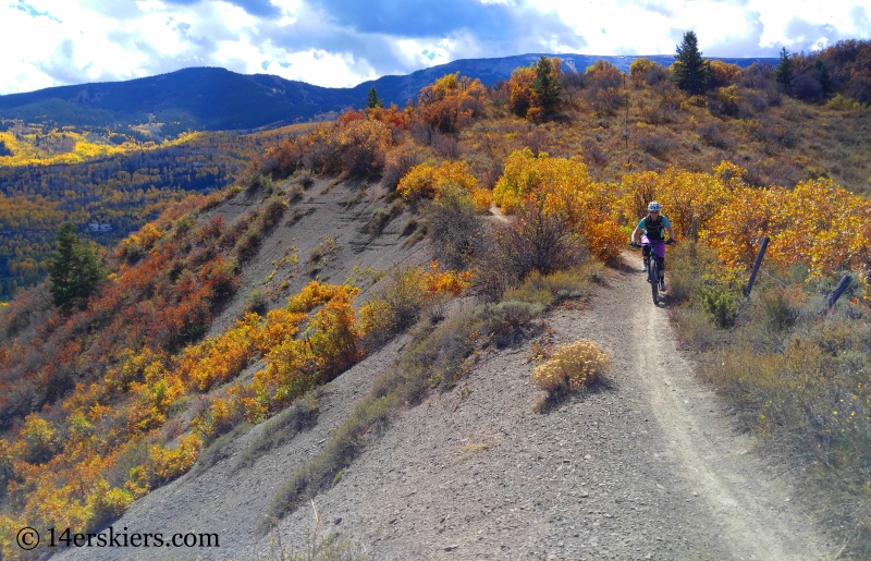 Brittany Konsella mountain biking in Snowmass, CO.