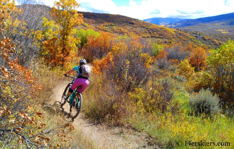 Brittany Walker Konsella mountain biking in Snowmass, CO.