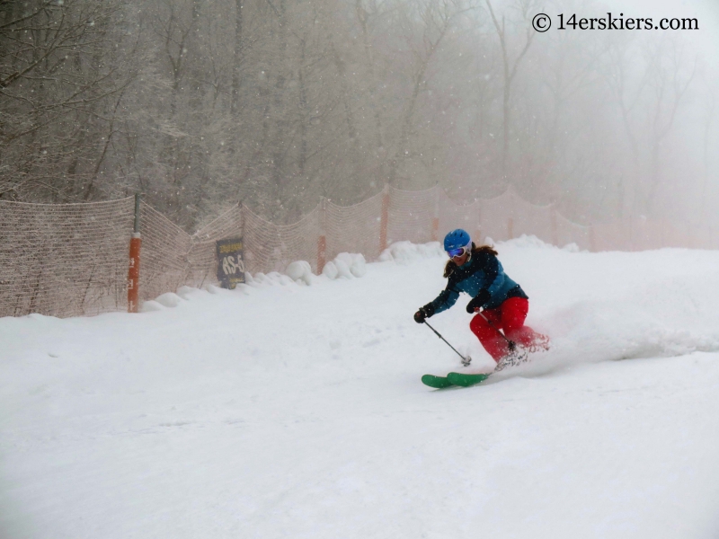 Skiing the Rainbow Slopes at YongPyong ski area.