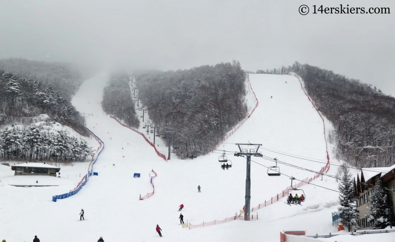 Rainbow Slopes at YongPyong ski area in South Korea. 