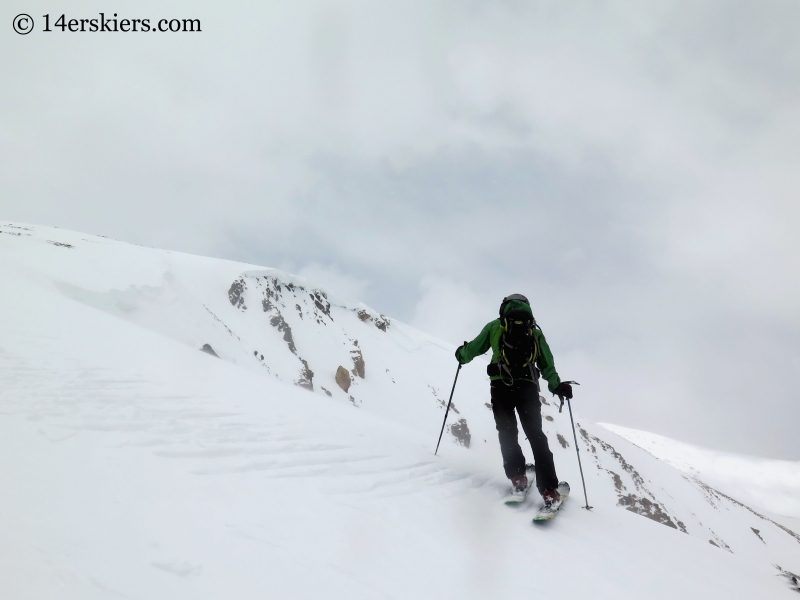 Scott Edlin checking out the east cirque on Square Top Mountain. 