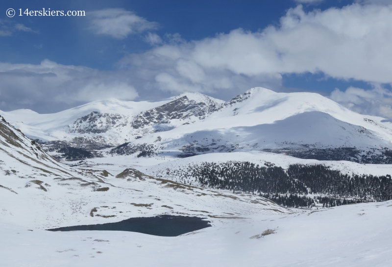 Mount Bierstadt and Evans seen from Square Top Mountain. 