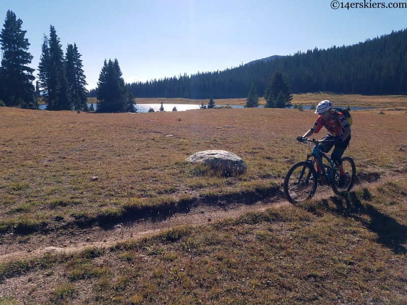 mountain biking near mysterious lake