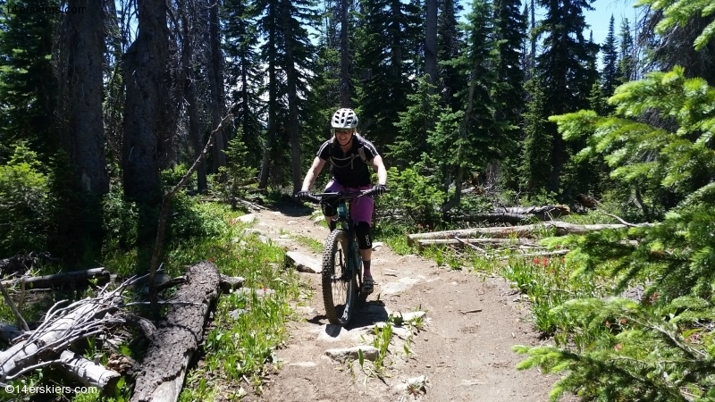 Brittany Konsella mountain biking near Steamboat Springs.