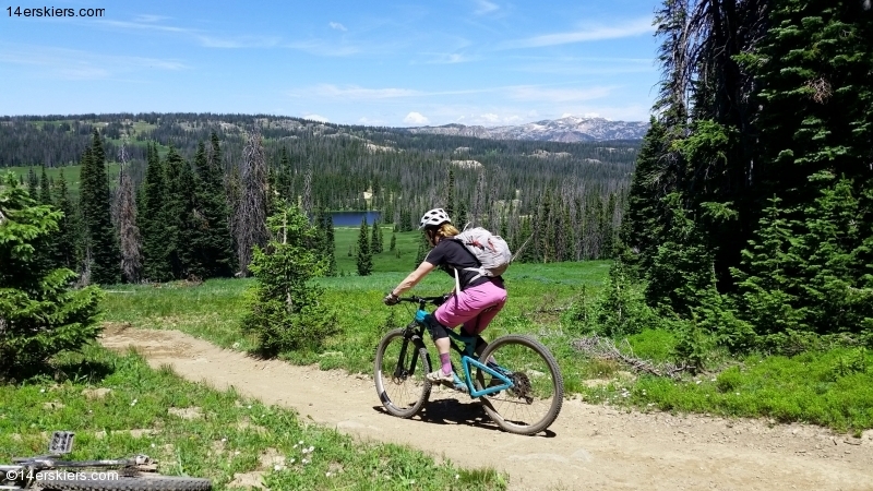 Brittany Konsella mountain biking near Steamboat Springs.