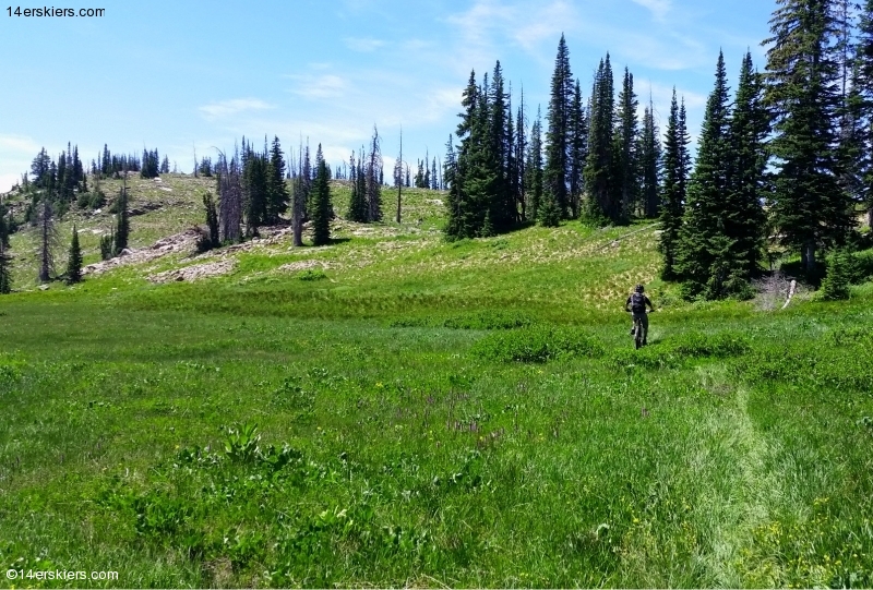 Mountain biking Soda Mountain near Steamboat Springs.