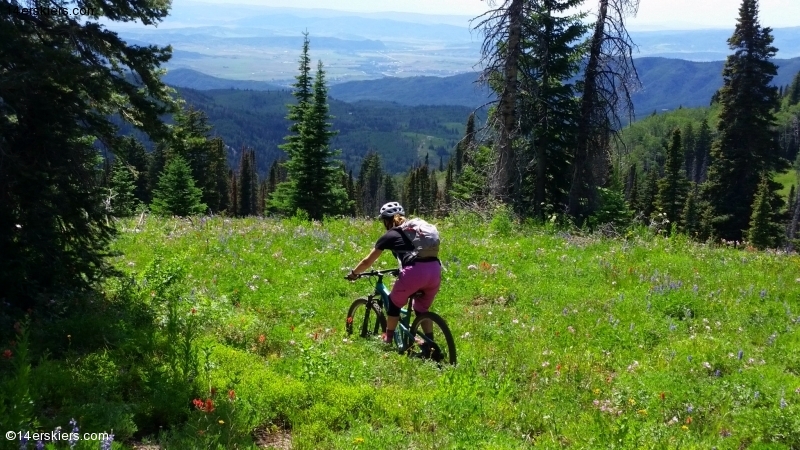 Brittany Konsella mountain biking near Steamboat Springs.