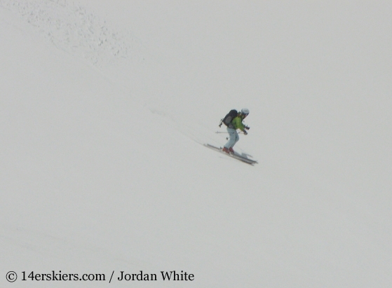 Brittany Walker Konsella backcountry skiing on Redcloud Peak