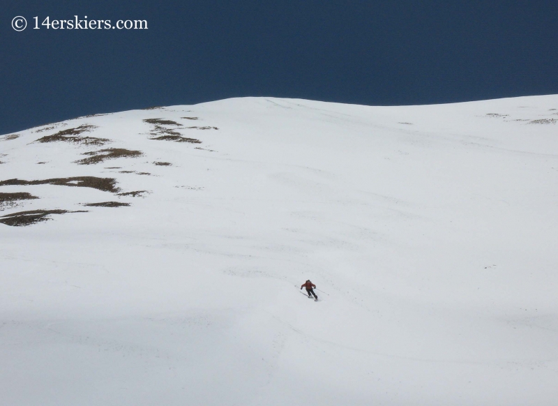 Frank Konsella backcountry skiing on Redcloud Peak. 