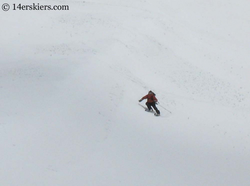 Frank Konsella backcountry skiing on Redcloud Peak. 
