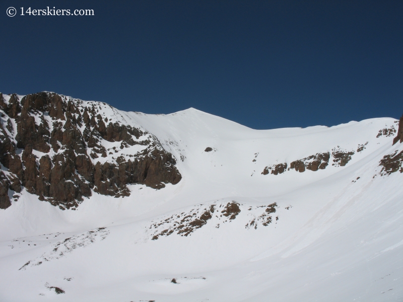 Line we skied on NE side of Sunshine Peak. 