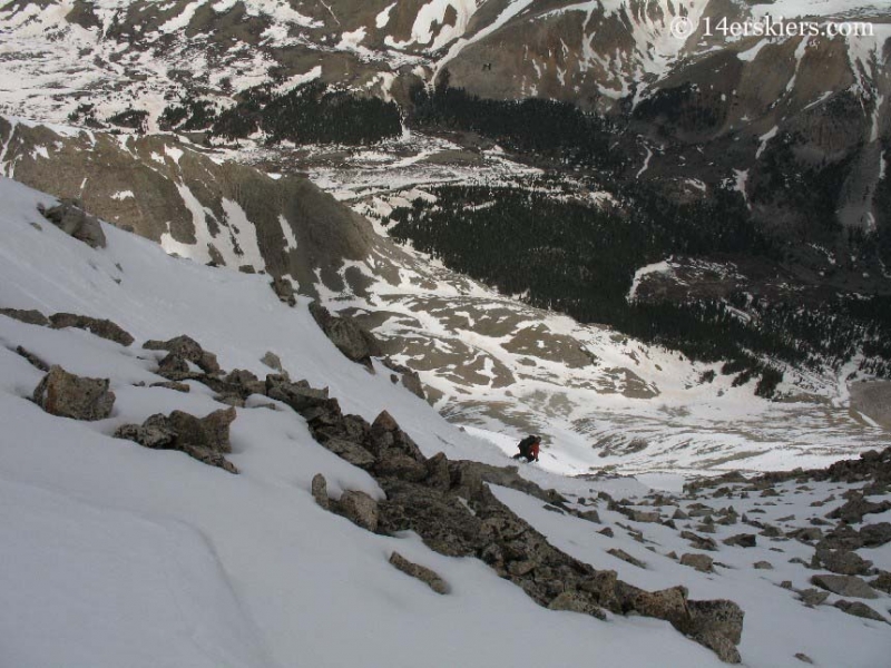 Frank Konsella backcountry skiing on Tabeguache Peak.