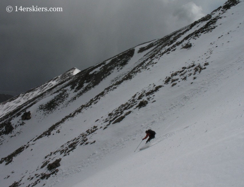 Frank Konsella backcountry skiing on Tabeguache Peak.