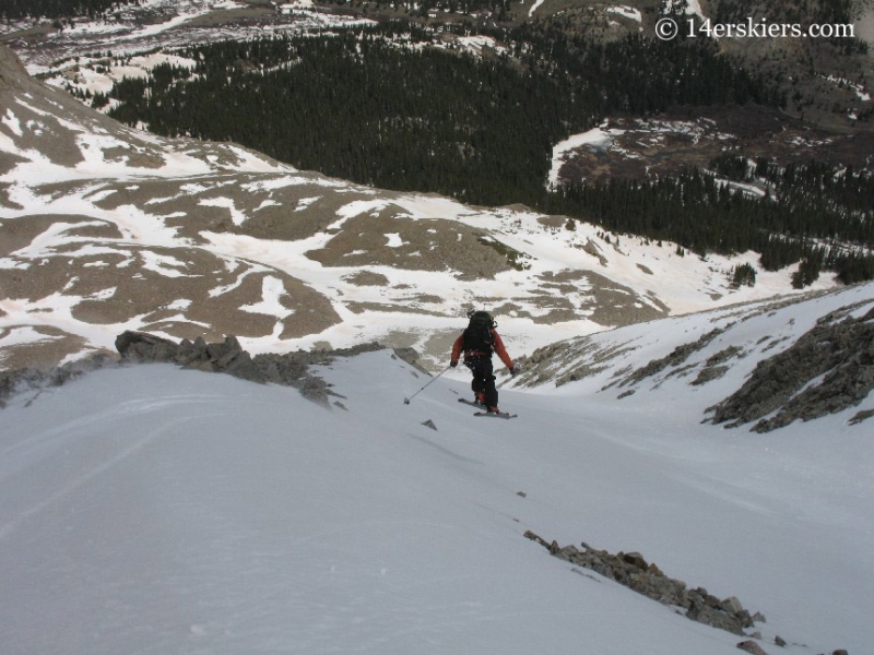 Frank Konsella backcountry skiing on Tabeguache Peak.